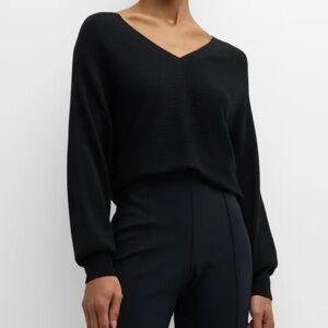 Ramy Brook Elegant Black V-Neck Sweater